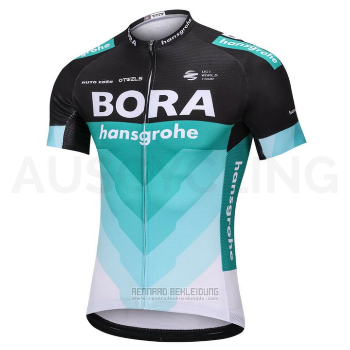 2018 Fahrradbekleidung Bora Grun und Shwarz Trikot Kurzarm und Tragerhose